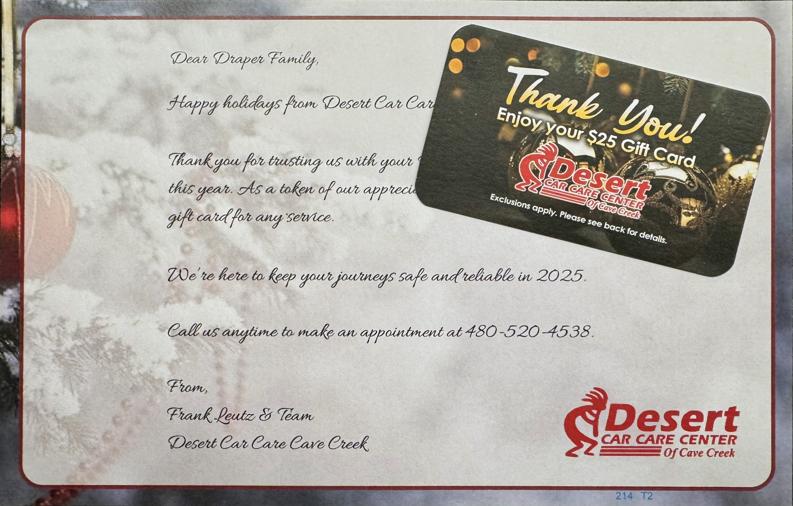 Desert Inside with card